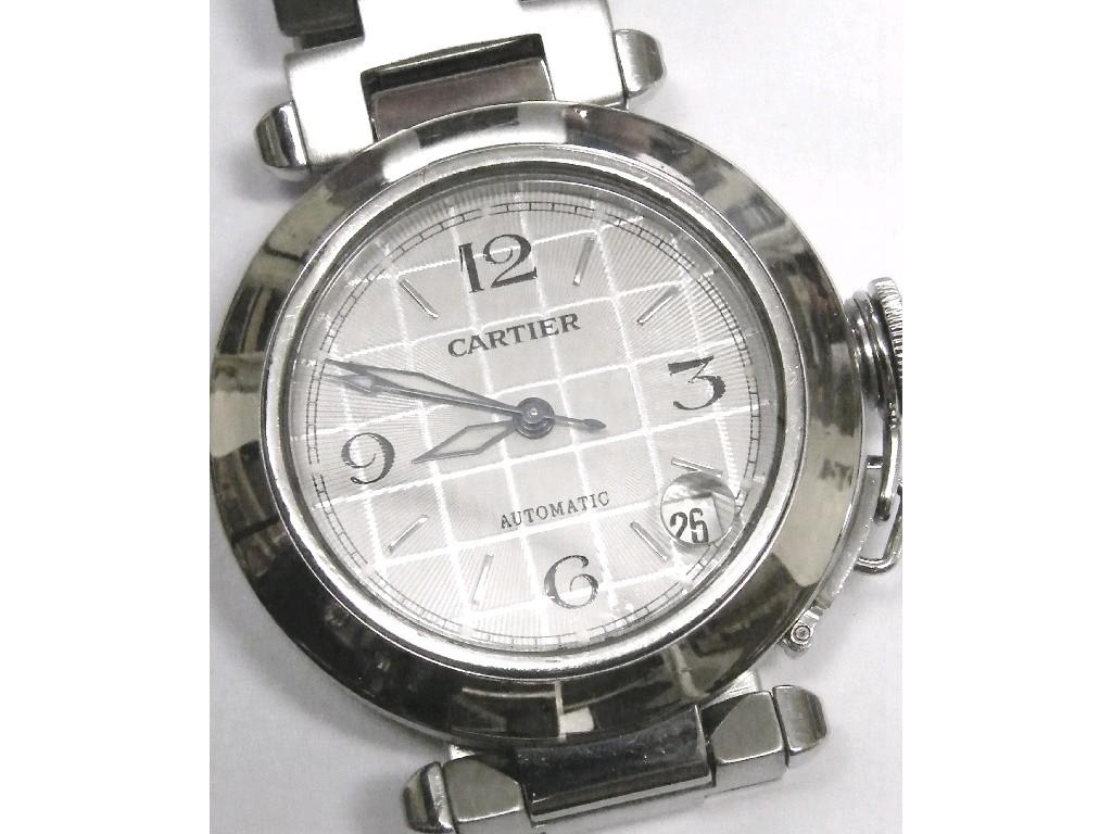 Appraisal: Cartier Pasha automatic stainless steel gentleman's wristwatch the two piece