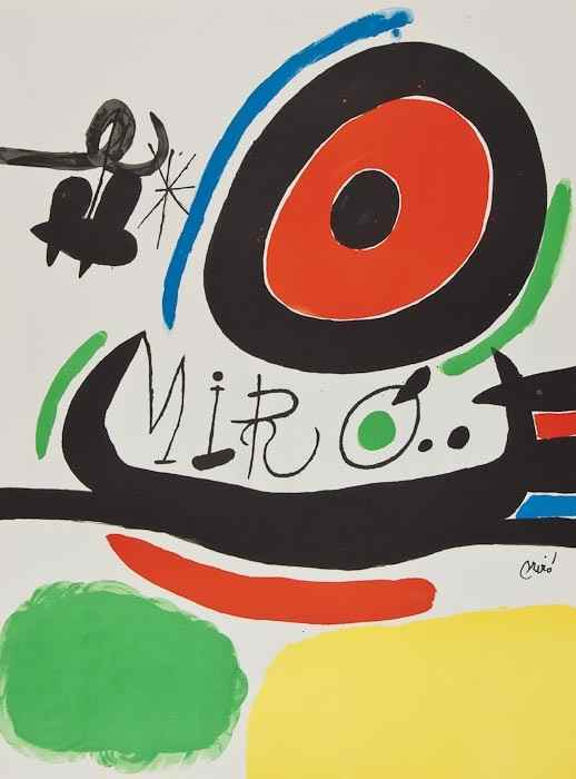 Appraisal: Joan Miro - Untitled affiche lithograph printed in colours a