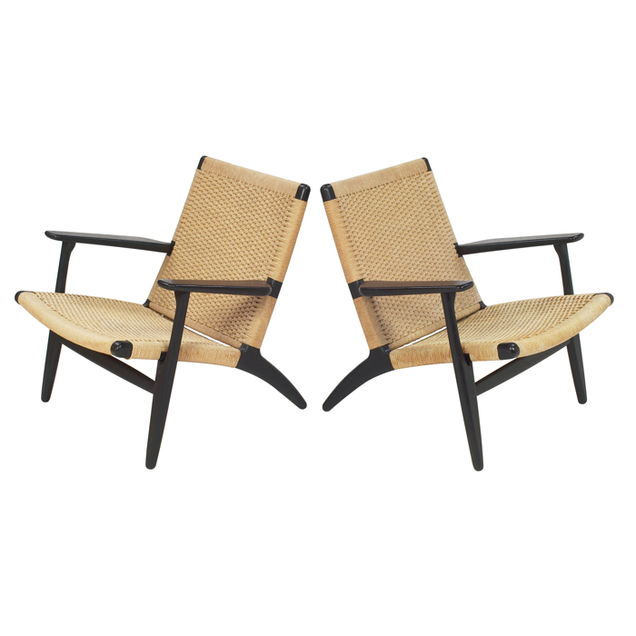 Appraisal: Hans Wegner CH armchairs pair by Carl Hansen s flat