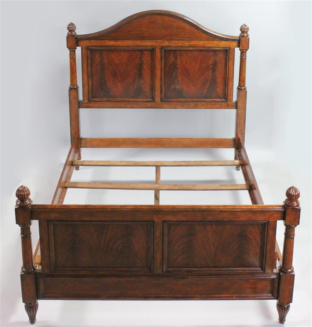 Appraisal: CLASSICAL STYLE QUEEN BED FRAME the arched molded and beaded