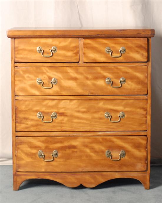 Appraisal: A Diminutive Mixed Wood Chest having a banded edge to