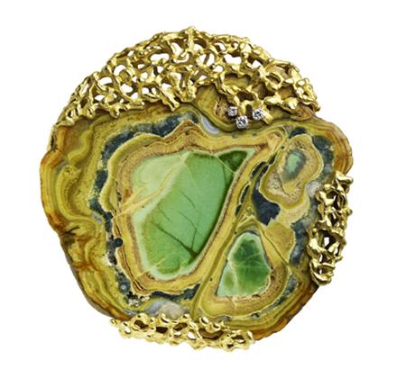 Appraisal: ANDREW GRIMA - a 's ct yellow gold variscite and