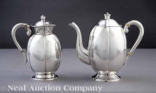 Appraisal: A Pair of Sanborn s Sterling Silver Hot Milk and