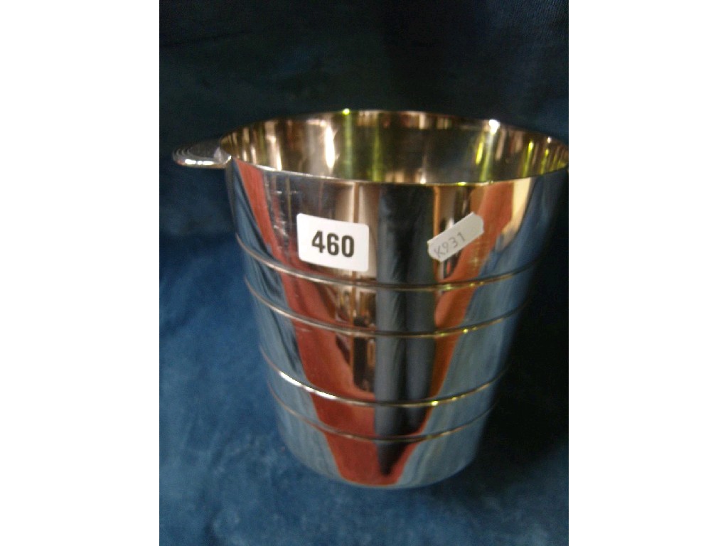 Appraisal: An Elkington plate ice pail of simple form with ridged