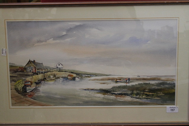 Appraisal: Wynn Hughes Pullen th Century A quiet fishing harbour signed