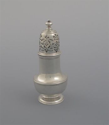 Appraisal: A George II vase shaped caster with a high domed