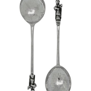 Appraisal: Two George II Silver Apostle Spoons London th Century comprising