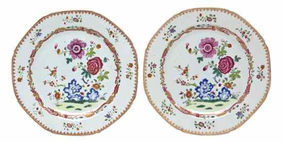 Appraisal: A Pair of Chinese Famille Rose Export Plates circa s