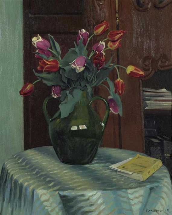 Appraisal: VALLOTTON FELIX Lausanne - Paris Tulipes roses et rouges Oil