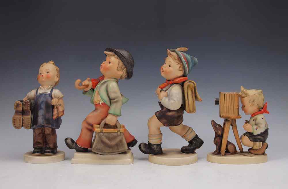 Appraisal: FOUR LARGE HUMMEL FIGURINES To include with the Stylized Bee