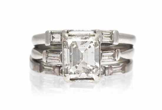 Appraisal: A Diamond Ring Set consisting of a karat white gold