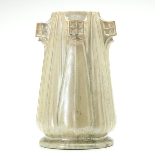 Appraisal: CLIFTON Exceptional and tall Crystal Patina vase with four square