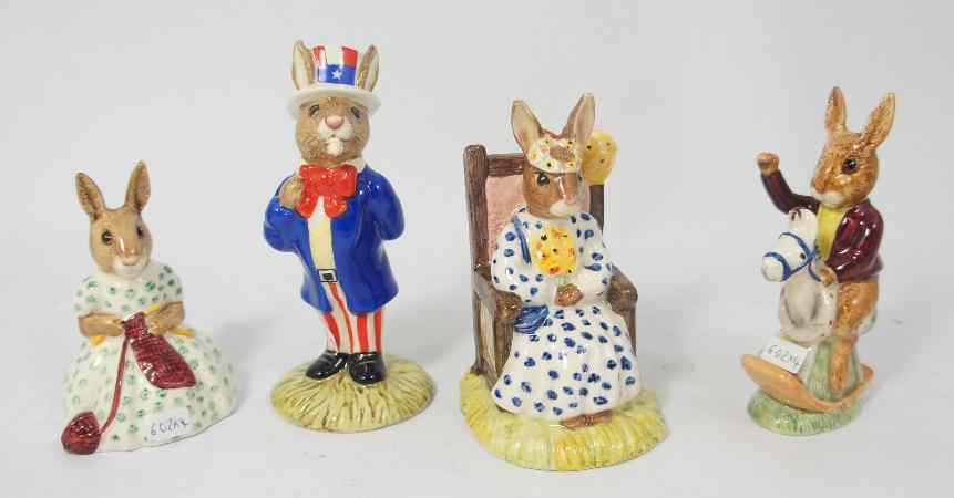 Appraisal: Royal Doulton Bunnykins Figures Uncle Sam DB Tally Ho DB