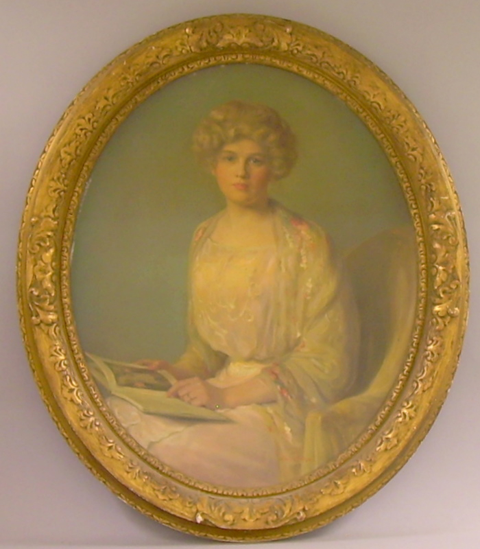 Appraisal: Oval Framed Oil on Canvas Portrait of a Woman by