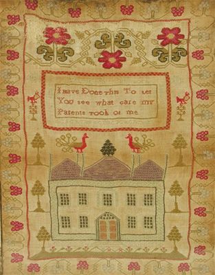 Appraisal: A George IV sampler by Elizabeth Crawford aged or worked