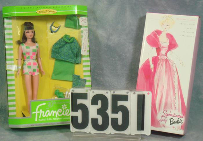 Appraisal: Reproduction th Anniversary Francie and Sophisticated Lady Barbie Doll MIB