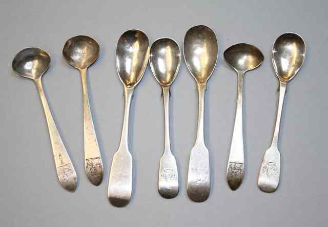 Appraisal: A SET OF FOUR GEORGIAN IRISH CELTIC POINT TEASPOONS engraved