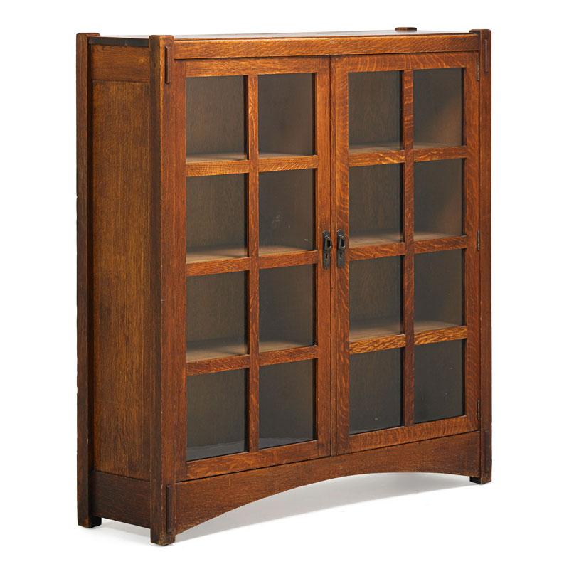 Appraisal: LIFETIME Double-door bookcase Condition Report Good original finish Six adjustable