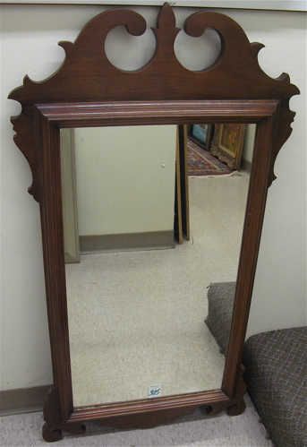 Appraisal: AN AMERICAN CHIPPENDALE STYLE HARD WOOD WALL MIRROR Overall in