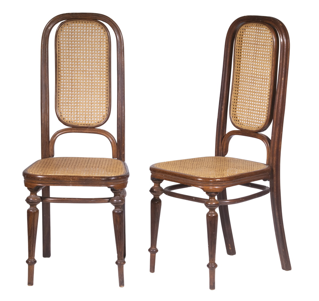 Appraisal: PR THONET SIDE CHAIRS Pair of Late th c Austrian