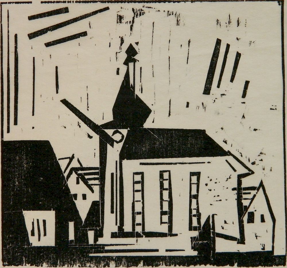 Appraisal: Lyonel Feininger woodcut Lyonel Feininger American - - ''Sussenborn'' Prasse