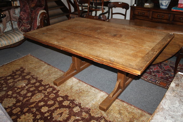 Appraisal: AN OAK HEALS STYLE REFECTORY TABLE with rectangular top on