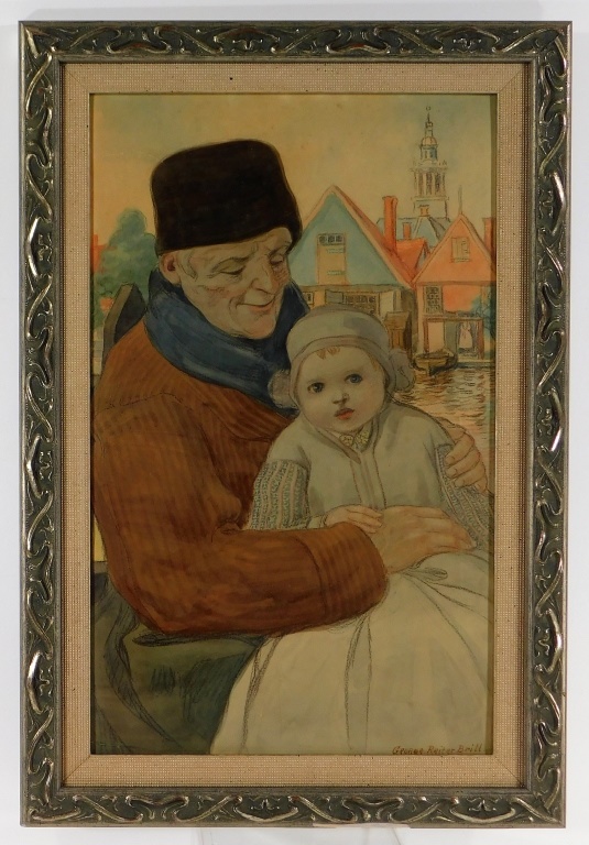 Appraisal: GEORGE REITER BRILL ILLUSTRATION PORTRAIT PAINTING Florida Massachusetts - Depicting