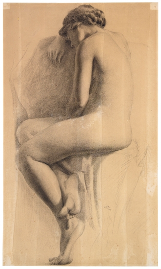 Appraisal: EDWIN A HARLESTON - Seated Nude Charcoal drawing on cream