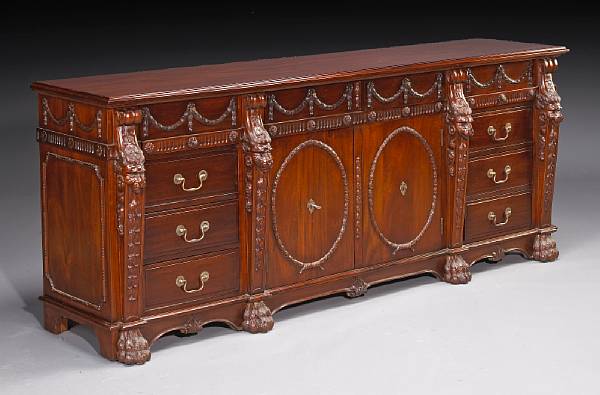 Appraisal: A George III style mahogany cabinet height in width in