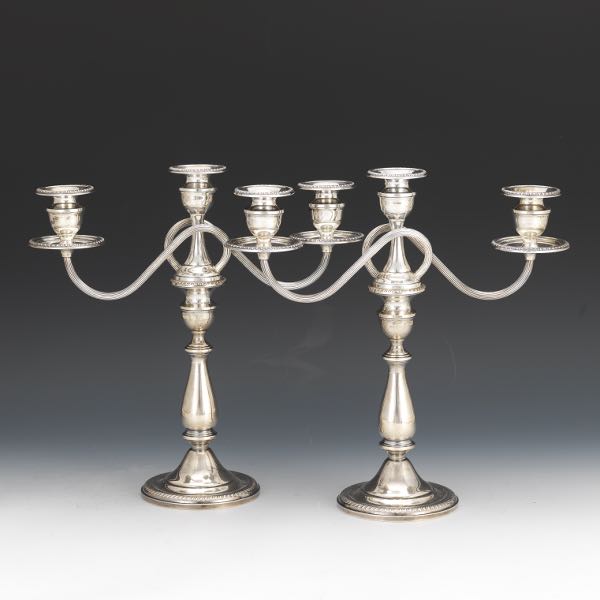 Appraisal: PAIR OF MUECK-CAREY CO STERLING SILVER CANDELABRA x x each