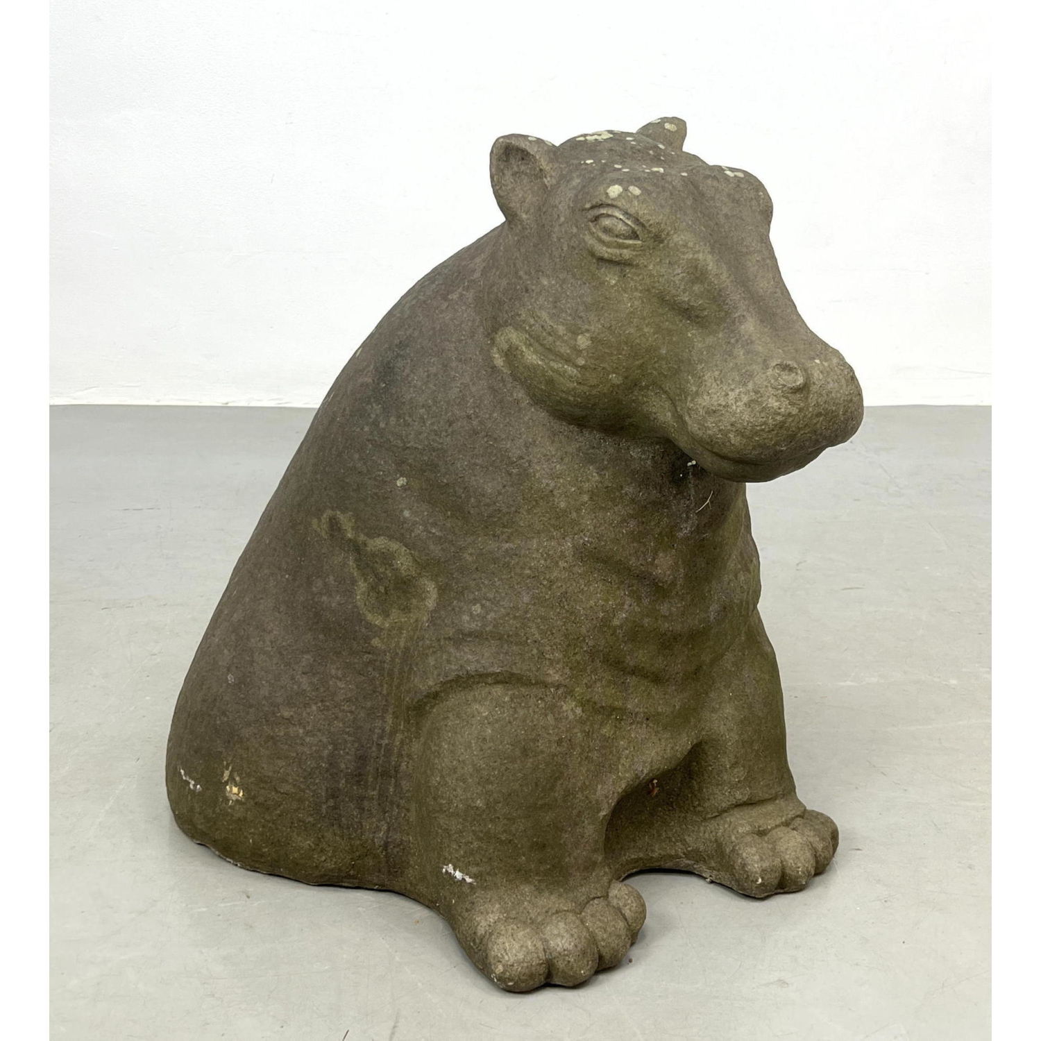 Appraisal: Cast Seated Hippo Figural Sculpture Adorable Hippopotamus Dimensions H inches