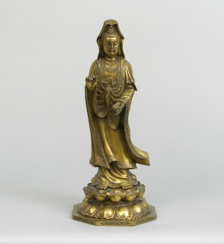 Appraisal: A Bronze Quan Yin A bronze Quan Yin approx H