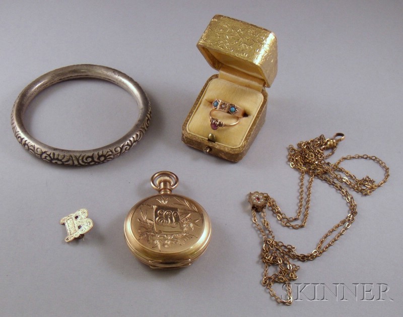 Appraisal: Small Group of Estate Jewelry including a lady's hunting case