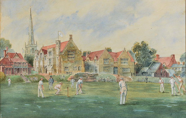 Appraisal: TH CENTURY ENGLISH SCHOOLA cricket match watercolour x cm