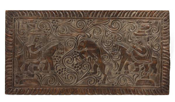 Appraisal: A Continental carved walnut panel height in width ft in