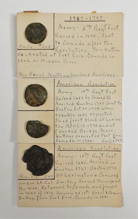 Appraisal: Four British Revolutionary War Buttons England C - A coat-size