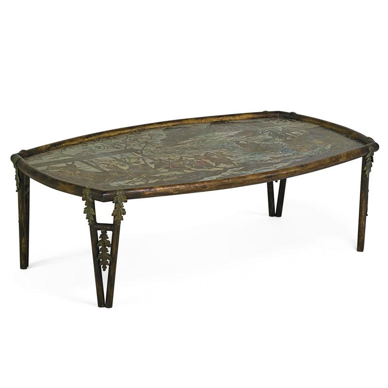 Appraisal: PHILIP AND KELVIN LaVERNE Coffee table Condition Report Light scuffs