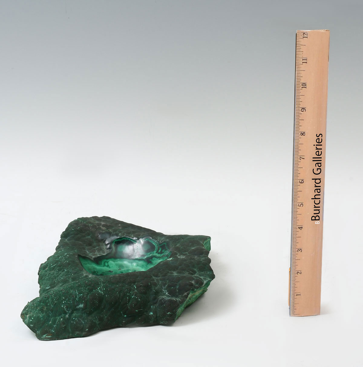 Appraisal: AFRICAN MALACHITE SPECIMEN DESK BOWL pounds Approx '' h x