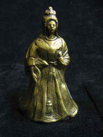 Appraisal: Victorian Figural Brass Bell of Lady '' legs are clangers