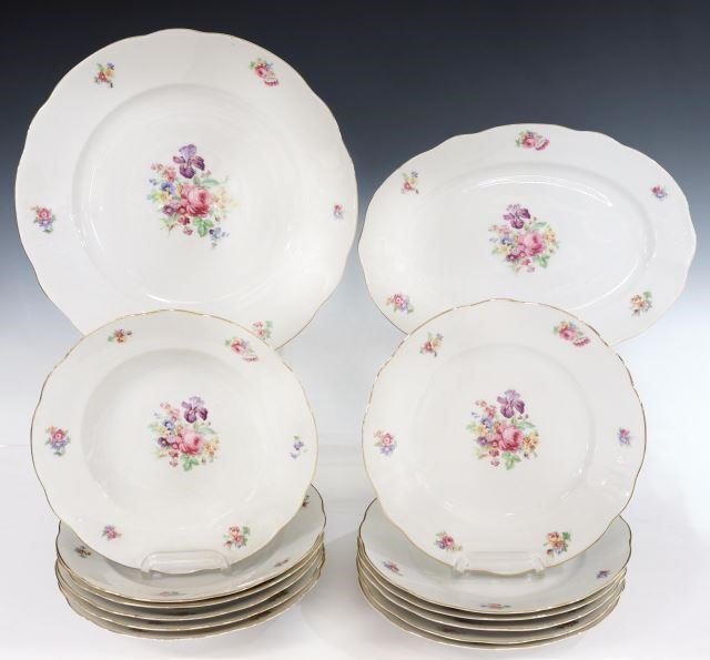 Appraisal: lot of German porcelain partial service Korok scalloped edge with