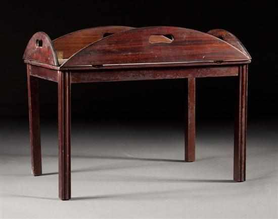 Appraisal: George III style mahogany butler's tray table in H in