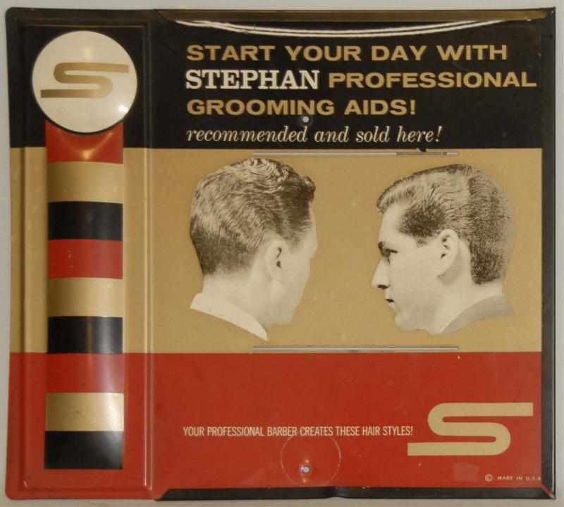 Appraisal: Stephan Professional Grooming Sign Showing two men with hairstyles Some