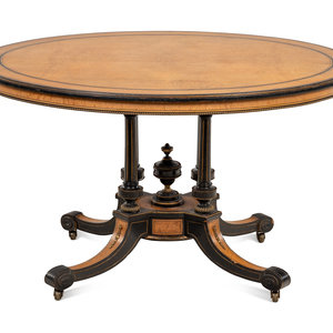 Appraisal: A Continental Parcel Ebonized Center Table Late th Early th