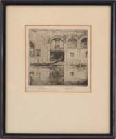 Appraisal: ERNEST D ROTH American - TRAGHETTO VENICE Etching scene shows