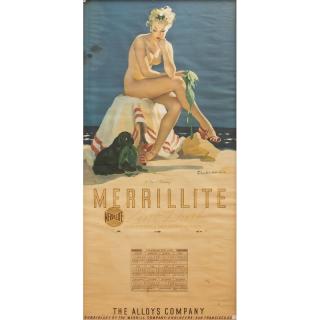 Appraisal: Merrillite Advertisement Framed advertising print In for a Tanning Merrillite