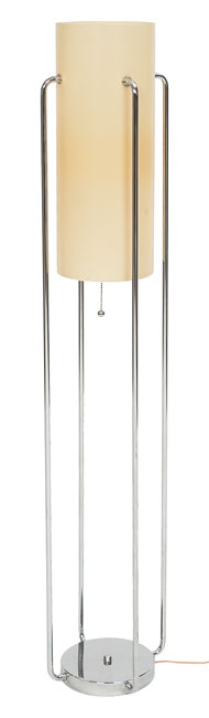 Appraisal: s floor lamp maker unknown four vertical chrome support surround