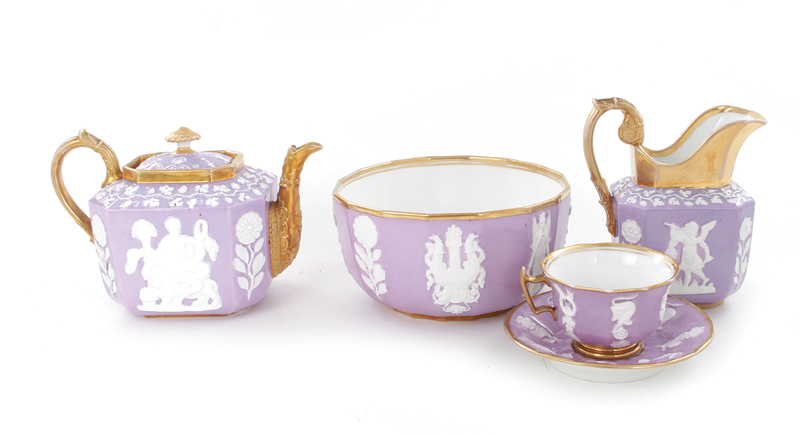 Appraisal: Paris porcelain tea and coffee service circa Neoclassical design on