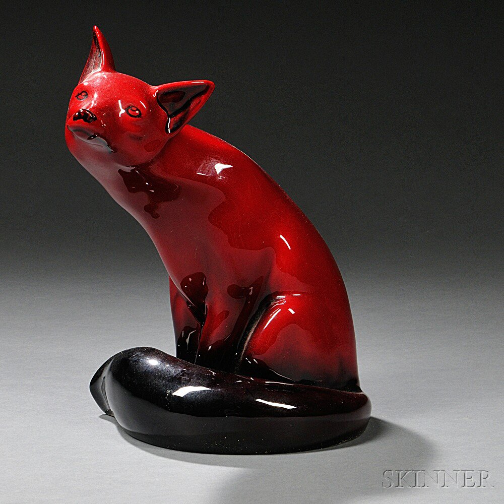 Appraisal: Royal Doulton Flambe Fox England mid- th century modeled by