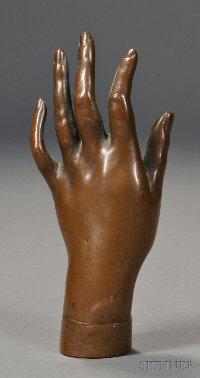 Appraisal: Small Cast Bronze Hand Sculpture Ferdinand Barbedienne French - with