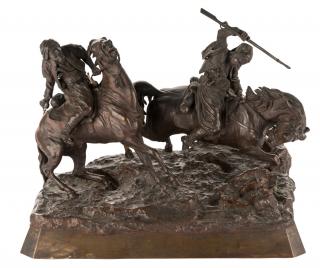 Appraisal: VASILY YAKOVLEVICH GRACHEV RUSSIAN - Galloping Circassians bronze with medium